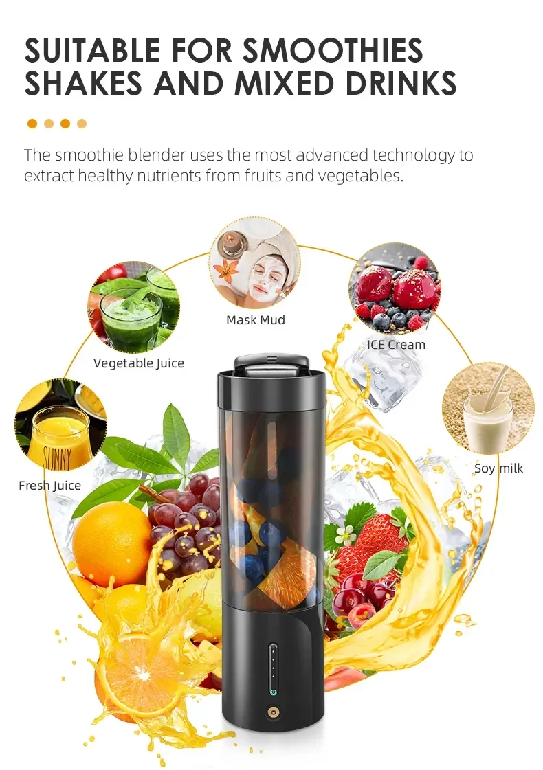 Xiaomi Youpin Juicer Cup Portable Mixer Blender Fresh Juice Mixer Electric Wireless Charge Mini Fruit Mixers Juicer Blender New