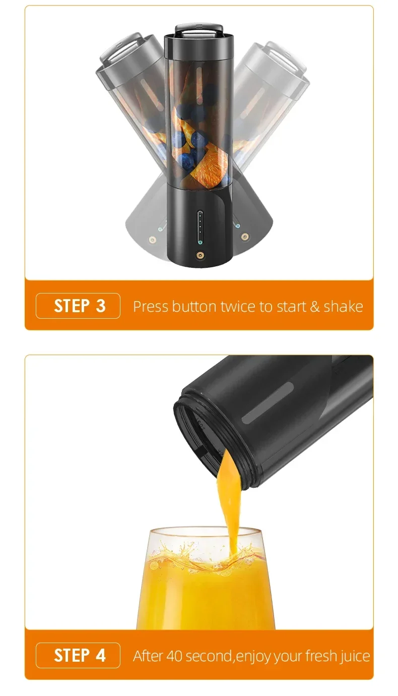 Xiaomi Youpin Juicer Cup Portable Mixer Blender Fresh Juice Mixer Electric Wireless Charge Mini Fruit Mixers Juicer Blender New