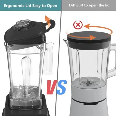 BioloMix 1800W  Mini Pro Professional-Grade Smoothie Blender, 1.8L Container, Black/RED, Self-Cleaning - Image 2