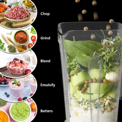 BioloMix 1800W  Mini Pro Professional-Grade Smoothie Blender, 1.8L Container, Black/RED, Self-Cleaning - Image 3