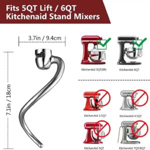 For Kitchenaid 6 Quart Mixer Aid Attachment Parts AccessoriesStand Mixer Wire Whip& Dough Hook&Mixer Aid Paddle - Image 3