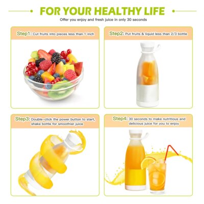 Multi-Functional Mini Juicer Portable Juice Cup Portable Blender Bottle Usb Rechargeable Shake Cup Blender Antioxidant Cup - Image 3