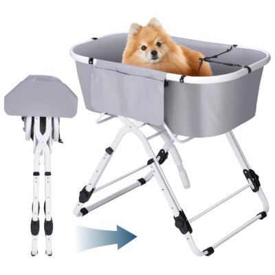 Household Foldable Dog and Cat Bath Basin Adjustable Height Pet Bath Tub Available Indoors and Outdoors Portable Dog Bath