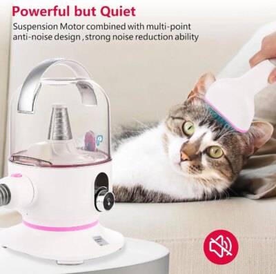 Pet Grooming Vacuum, Dog Hair Vacuum Groomer, Multi-Functional Pet Grooming Kits Dog Hair Vacuum For Dogs, Cats & More - Image 2