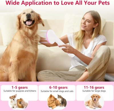 Pet Grooming Vacuum, Dog Hair Vacuum Groomer, Multi-Functional Pet Grooming Kits Dog Hair Vacuum For Dogs, Cats & More - Image 5