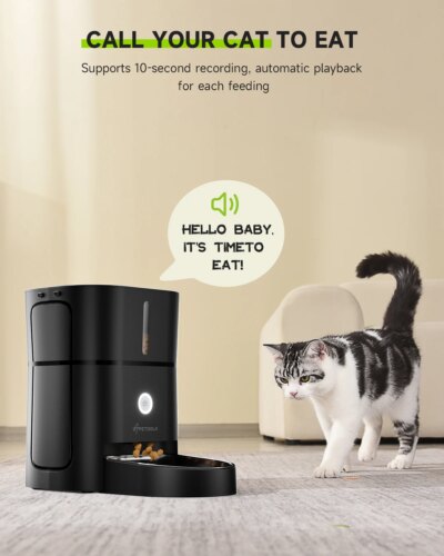 APETDOLA Automatic Cat Feeder Pet Smart Cat Food Dispenser Remote Control WiFi Button Timed Feeders For Cats Dog Accessories - Image 2