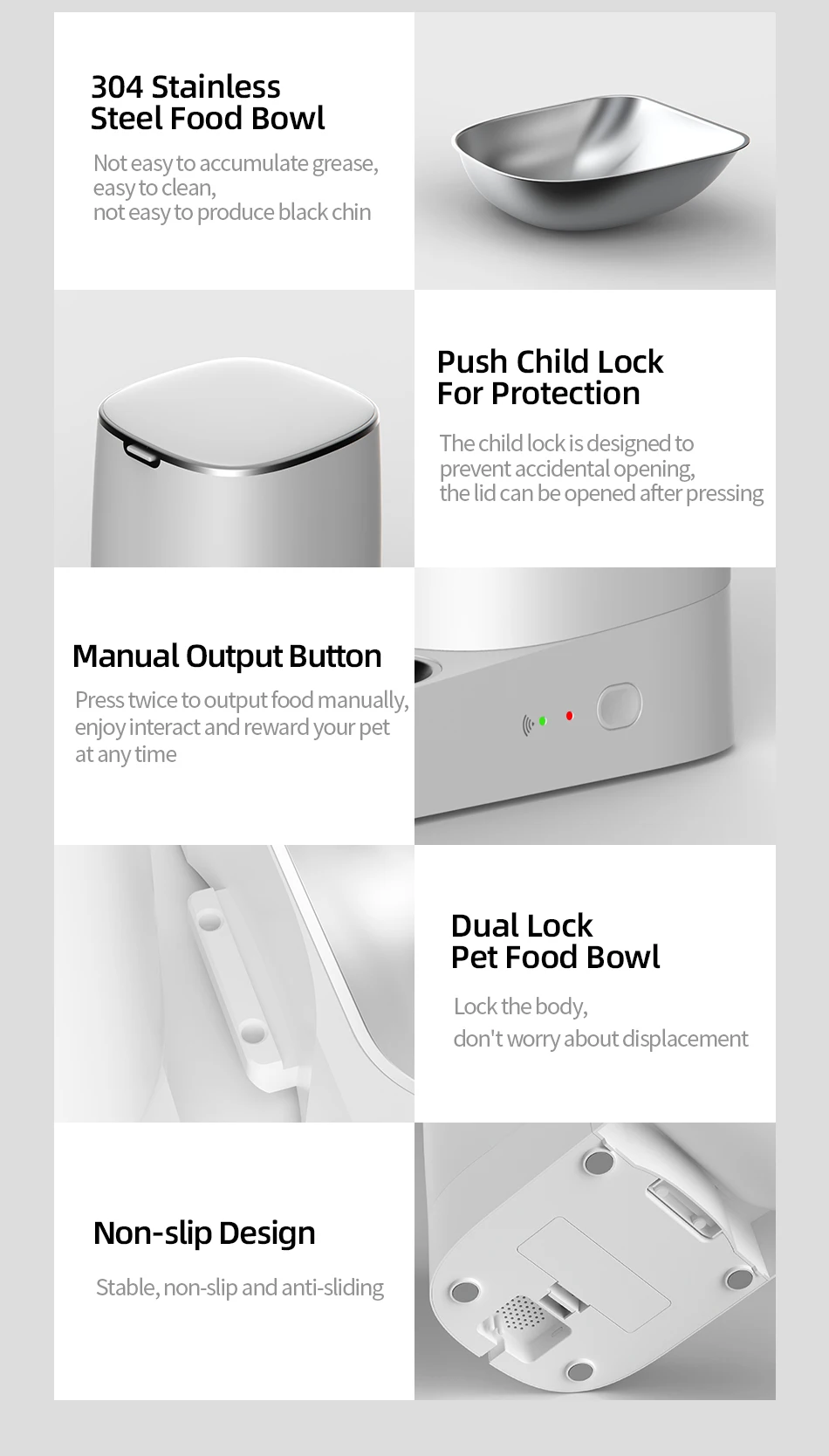 ROJECO Automatic Cat Feeder Pet Smart WiFi Cat Food Kibble Dispenser Remote Control Auto Feeder For Cat Dog Dry Food Accessories ROJECO Automatic Cat Feeder Pet Smart WiFi Cat Food Kibble Dispenser Remote Control Auto Feeder For Cat Dog Dry Food Accessories