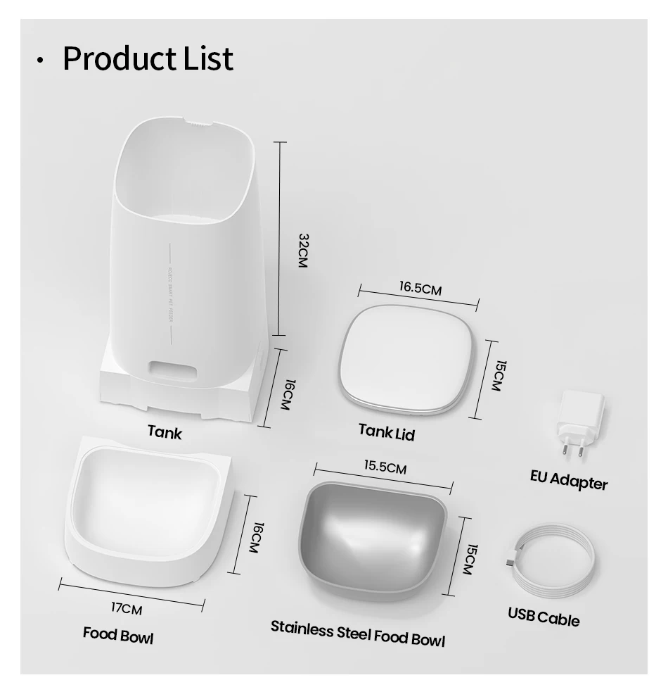 ROJECO Automatic Cat Feeder Pet Smart WiFi Cat Food Kibble Dispenser Remote Control Auto Feeder For Cat Dog Dry Food Accessories ROJECO Automatic Cat Feeder Pet Smart WiFi Cat Food Kibble Dispenser Remote Control Auto Feeder For Cat Dog Dry Food Accessories