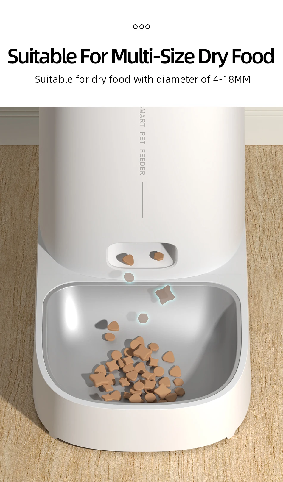 ROJECO Automatic Cat Feeder Pet Smart WiFi Cat Food Kibble Dispenser Remote Control Auto Feeder For Cat Dog Dry Food Accessories ROJECO Automatic Cat Feeder Pet Smart WiFi Cat Food Kibble Dispenser Remote Control Auto Feeder For Cat Dog Dry Food Accessories