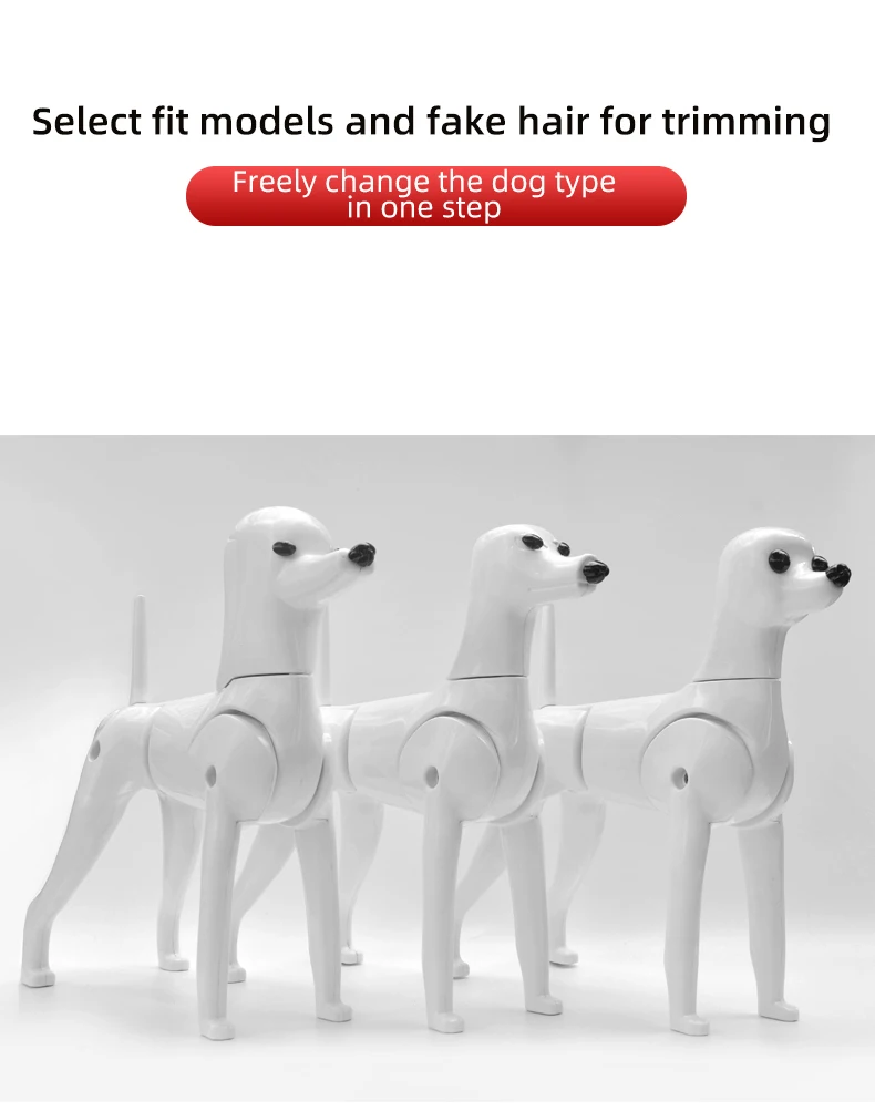 Pet Groomer Fake Dog Model New Three-In-One Model Teddy Ram Poodle Shape Head Practice Fake Hair