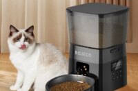 ROJECO Automatic Pet Feeder Button Version Auto Cat Food Dispenser Accessories Smart Control Pet Feeder For Cats Dog Dry Food