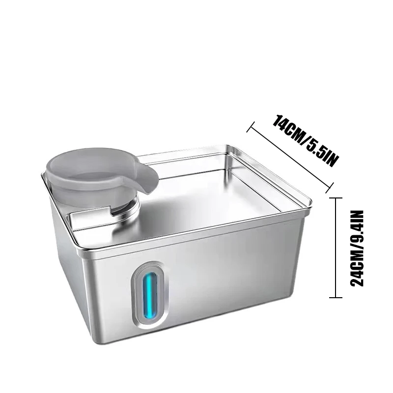 8L pet water fountain stainless steel automatic filter pet dispenser with LED light silent pump fountain for cat and dog drinkin 8L pet water fountain stainless steel automatic filter pet dispenser with LED light silent pump fountain for cat and dog drinkin