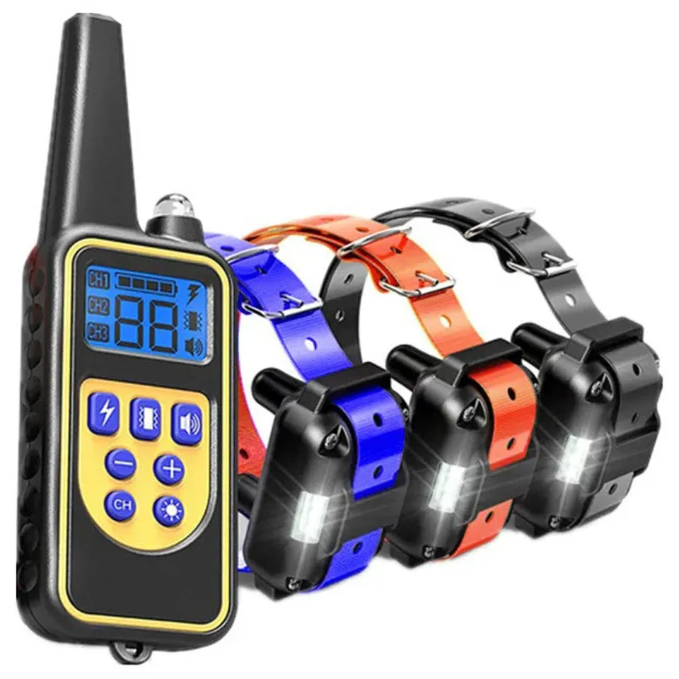 Electric Dog Training Collar Waterproof Dog Bark Collar Pet With Remote Control Rechargeable Anti Barking Device All Dogs Size