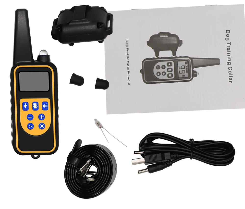 Electric Dog Training Collar Waterproof Dog Bark Collar Pet With Remote Control Rechargeable Anti Barking Device All Dogs Size