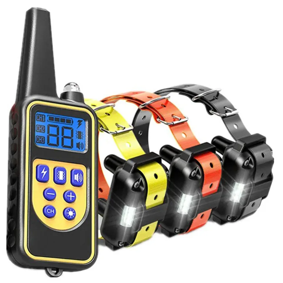Electric Dog Training Collar Waterproof Dog Bark Collar Pet With Remote Control Rechargeable Anti Barking Device All Dogs Size