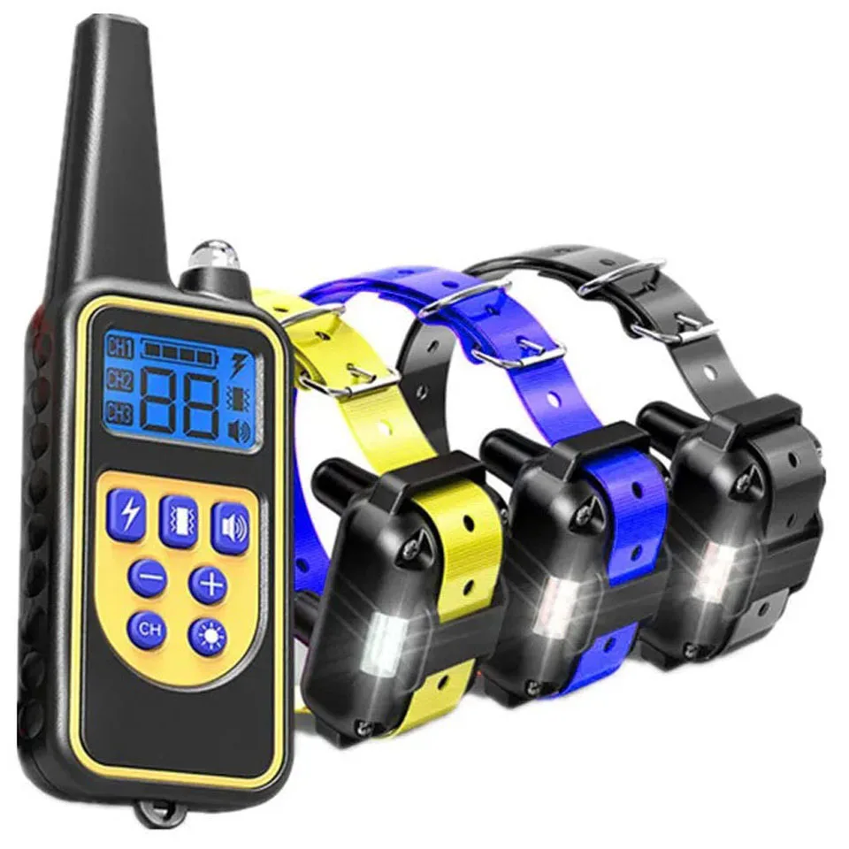 Electric Dog Training Collar Waterproof Dog Bark Collar Pet With Remote Control Rechargeable Anti Barking Device All Dogs Size