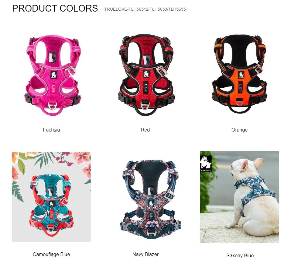 Truelove Pet Harness Small Medium Large Split Dog Fashion Outdoor Dropshipping Truelove Pet Harness Small Medium Large Split Dog Fashion Outdoor Dropshipping