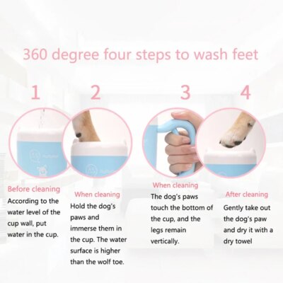 Outdoor Portable Pet Dog Paw Cleaner Cup Soft Silicone Foot Washer Clean Dog Paws One Click Manual Quick Feet Wash Cleaner - Image 3