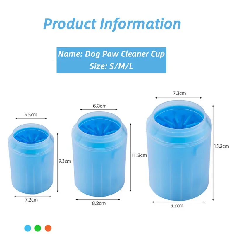 Outdoor Portable Pet Dog Paw Cleaner Cup Soft Silicone Foot Washer Clean Dog Paws One Click Manual Quick Feet Wash Cleaner
