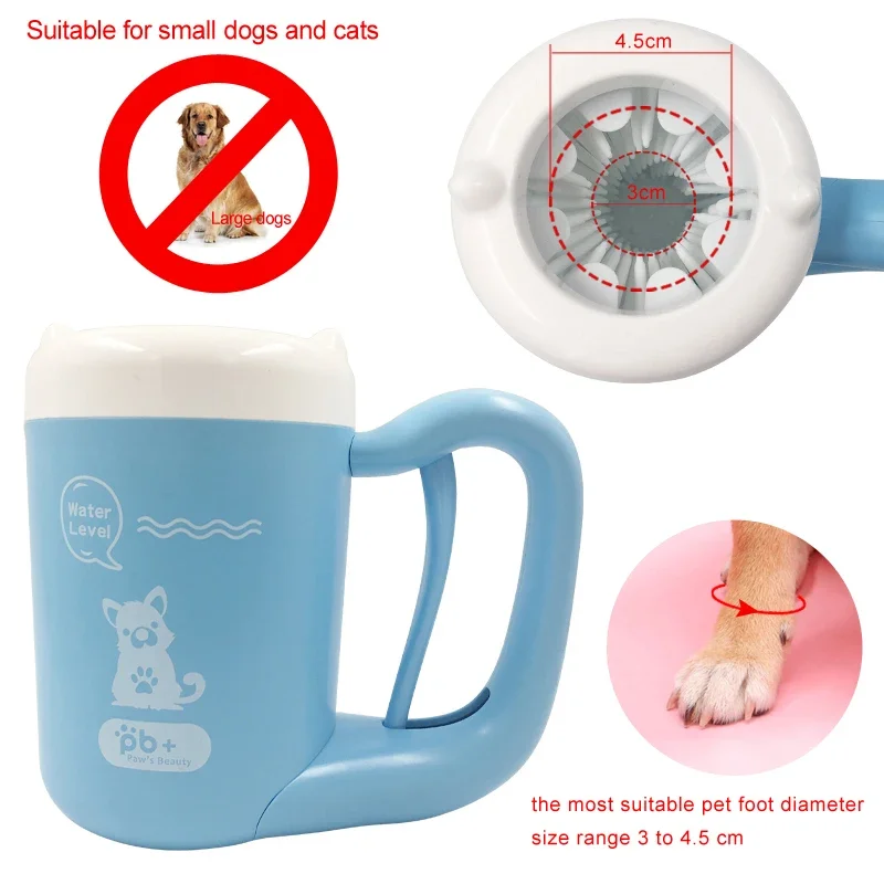 Outdoor Portable Pet Dog Paw Cleaner Cup Soft Silicone Foot Washer Clean Dog Paws One Click Manual Quick Feet Wash Cleaner