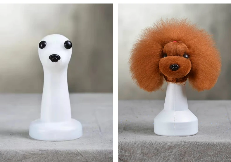 Pet simulated head hair fake dog head model beautician practice cutting dog hair dog body Wig Pet Grooming Trimming Practice