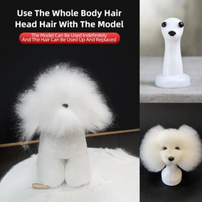 Pet simulated head hair fake dog head model beautician practice cutting dog hair dog body Wig Pet Grooming Trimming Practice - Image 4