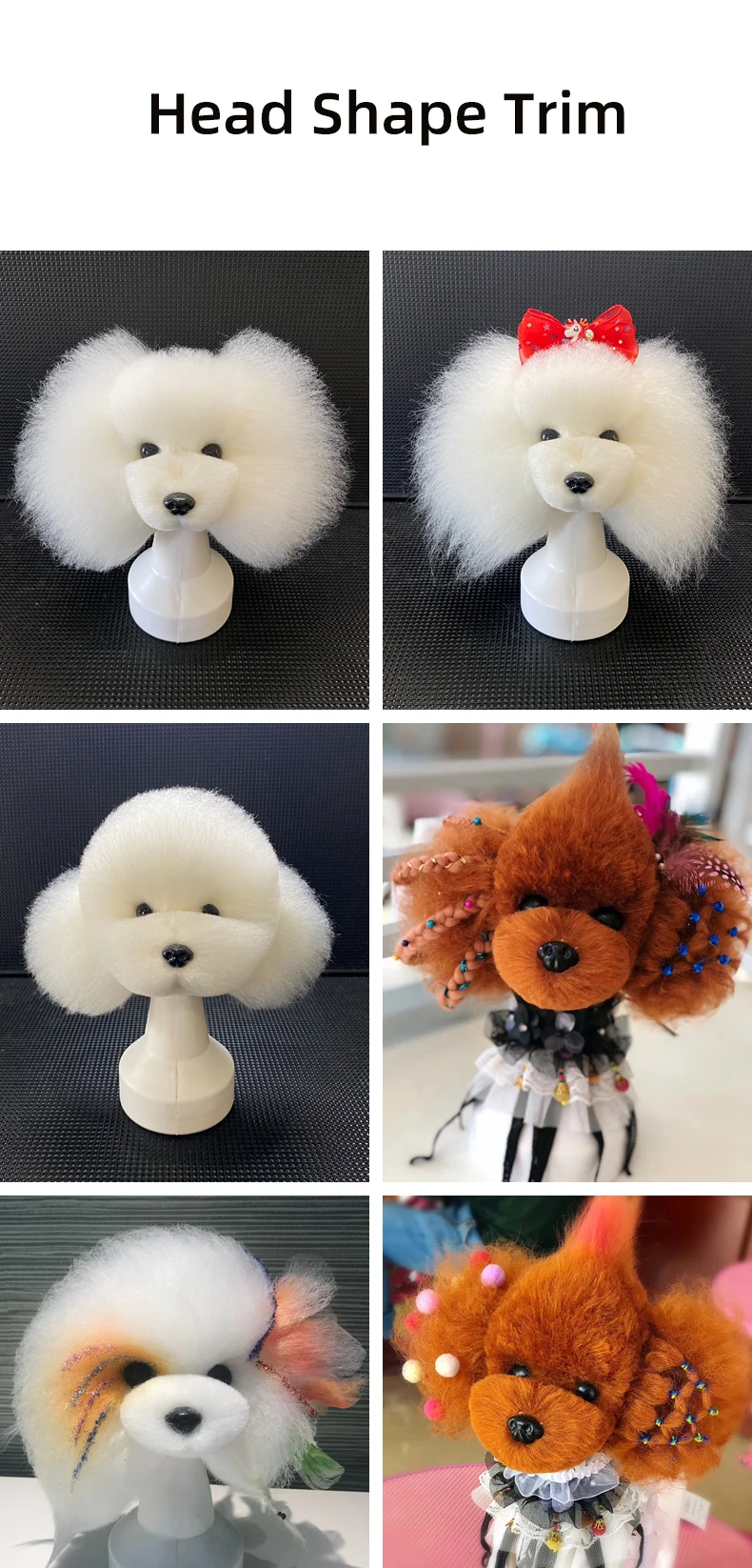 Pet simulation hair only beauty fake Beautician practice dog standard poodle whole body fake hair Must be used with skeleton