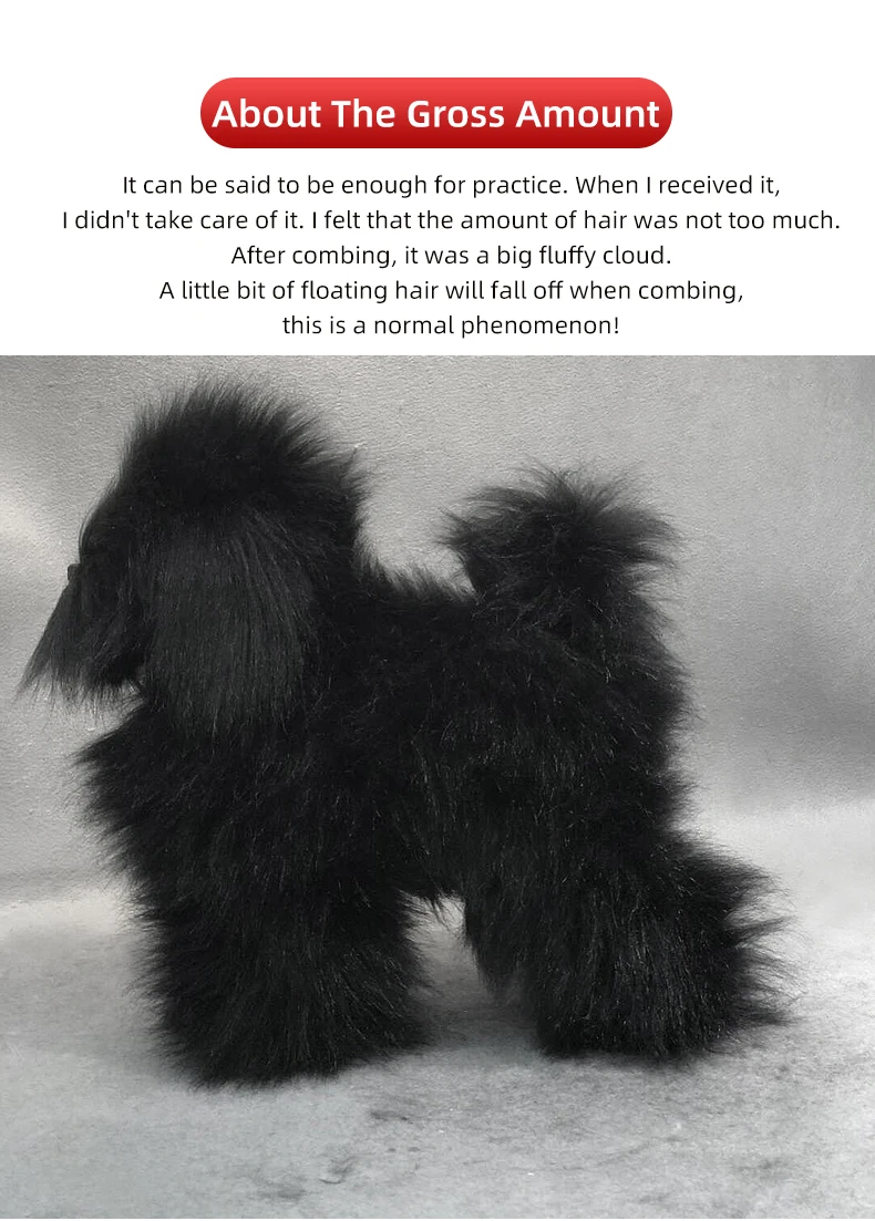 Pet simulation hair only beauty fake Beautician practice dog standard poodle whole body fake hair Must be used with skeleton