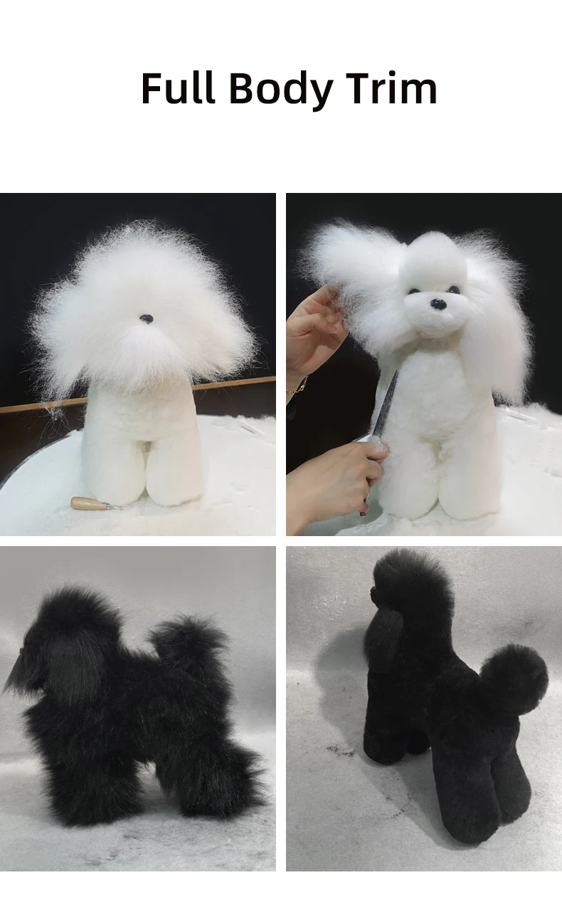 Pet simulation hair only beauty fake Beautician practice dog standard poodle whole body fake hair Must be used with skeleton