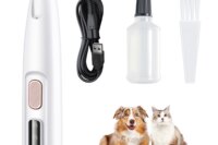 Rechargeable Pet Paw Trimmer with LED Light, Fully Waterproof Dogs Cats Hair Trimmer, Dog Clippers for Grooming