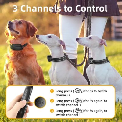 ROJECO Electric Dog Training Collar Digital Rechargeable Remote Control IPX7 Waterproof Vibrator Pet Dog Bark Stop Shock Collar - Image 6