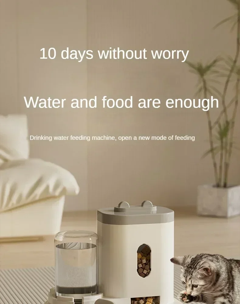 Automatic Feeder Cat Dog Food Bowl With Water Fountain Pet Large Capacity Raised Stand Dish Bowl For Cat Drinker Accessories Automatic Feeder Cat Dog Food Bowl With Water Fountain Pet Large Capacity Raised Stand Dish Bowl For Cat Drinker Accessories
