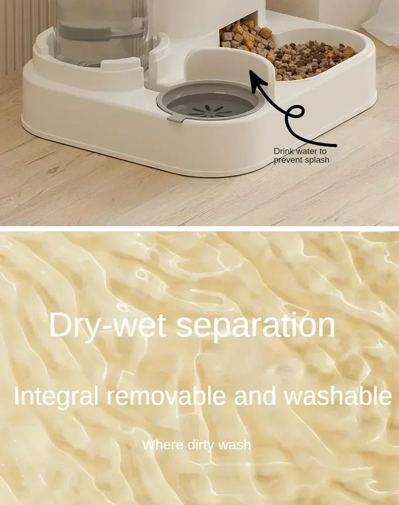 Automatic Feeder Cat Dog Food Bowl With Water Fountain Pet Large Capacity Raised Stand Dish Bowl For Cat Drinker Accessories Automatic Feeder Cat Dog Food Bowl With Water Fountain Pet Large Capacity Raised Stand Dish Bowl For Cat Drinker Accessories