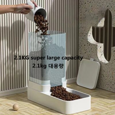 Pet Feed Dispenser Cat Dog Bowl Automatic Feeder Pet Accessories Dog Feeder Automatic Feeding Water Bowl Transparent Pet Storage - Image 3