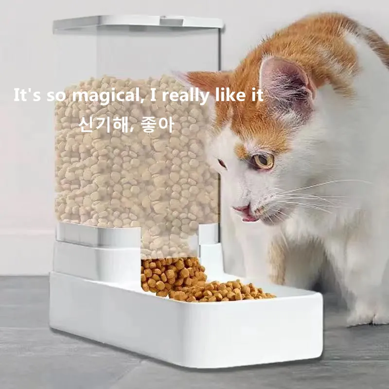 Pet Feed Dispenser Cat Dog Bowl Automatic Feeder Pet Accessories Dog Feeder Automatic Feeding Water Bowl Transparent Pet Storage Pet Feed Dispenser Cat Dog Bowl Automatic Feeder Pet Accessories Dog Feeder Automatic Feeding Water Bowl Transparent Pet Storage