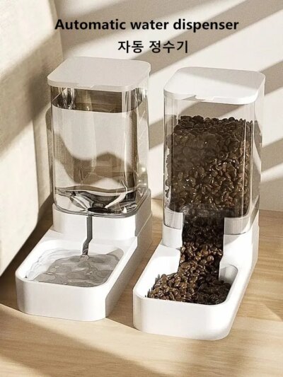 Pet Feed Dispenser Cat Dog Bowl Automatic Feeder Pet Accessories Dog Feeder Automatic Feeding Water Bowl Transparent Pet Storage - Image 5