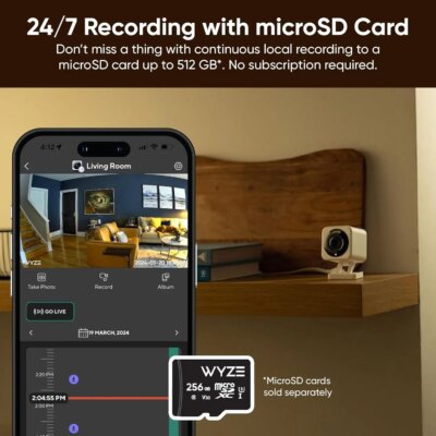 Wyze Cam v4, 2K HD Wi-Fi Smart Home Security Camera, Indoor/Outdoor Use, Pet/Baby Monitor, Motion Activated Spotlight/Siren, - Image 6