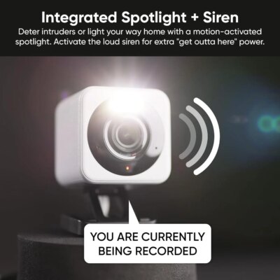 Wyze Cam v4, 2K HD Wi-Fi Smart Home Security Camera, Indoor/Outdoor Use, Pet/Baby Monitor, Motion Activated Spotlight/Siren, - Image 2