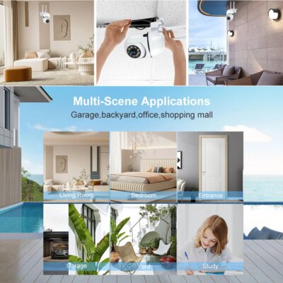 8MP Wireless Security Surveillance PTZ Camera Wifi IP Outdoor 4X Zoom Cameras AI Human Tracking Two-way Audio HD Night Color Cam - Image 2