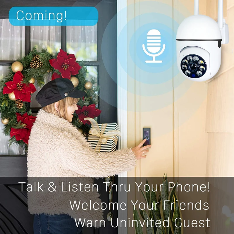 1080P HD PTZ 2.4G WIFI IP Camera Audio CCTV Surveillance Cam Outdoor Night Vision Wireless Waterproof Security Protection