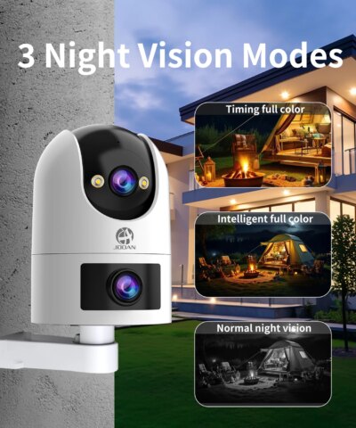 JOOAN 4K Outdoor WiFi Surveillance Camera Dual Lens External 5G Wifi IP Cameras Auto Tracking Security PTZ Cam CCTV Audio Video - Image 4
