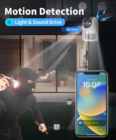 JOOAN 4K Outdoor WiFi Surveillance Camera Dual Lens External 5G Wifi IP Cameras Auto Tracking Security PTZ Cam CCTV Audio Video - Image 3