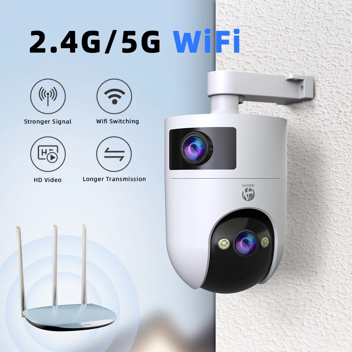 JOOAN 4K Outdoor WiFi Surveillance Camera Dual Lens External 5G Wifi IP Cameras Auto Tracking Security PTZ Cam CCTV Audio Video JOOAN 4K Outdoor WiFi Surveillance Camera Dual Lens External 5G Wifi IP Cameras Auto Tracking Security PTZ Cam CCTV Audio Video
