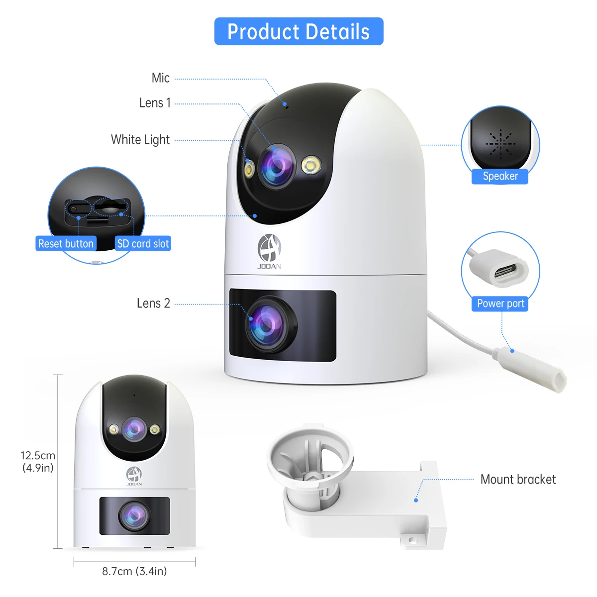JOOAN 4K Outdoor WiFi Surveillance Camera Dual Lens External 5G Wifi IP Cameras Auto Tracking Security PTZ Cam CCTV Audio Video JOOAN 4K Outdoor WiFi Surveillance Camera Dual Lens External 5G Wifi IP Cameras Auto Tracking Security PTZ Cam CCTV Audio Video