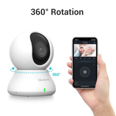 Blurams 2.4＆5G WiFi Indoor Camera, 2K, 360° PTZ Pet Dog IP CCTV Camera with Phone App, 2-Way Talk, Night Vision, for Home Securi - Image 3