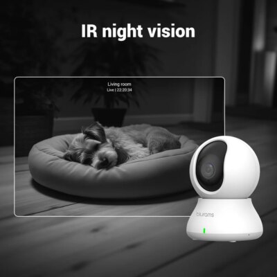 Blurams 2.4＆5G WiFi Indoor Camera, 2K, 360° PTZ Pet Dog IP CCTV Camera with Phone App, 2-Way Talk, Night Vision, for Home Securi - Image 4