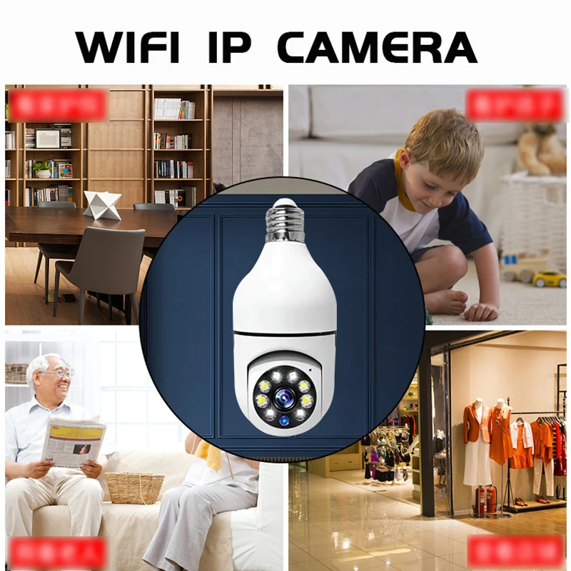 Wifi IP E27 Bulb Surveillance Camera Night Vision Wireless Home Camera CCTV Video Security Protection Baby Mini Cam