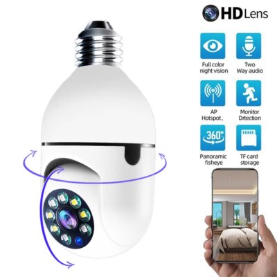 Wifi IP E27 Bulb Surveillance Camera Night Vision Wireless Home Camera CCTV Video Security Protection Baby Mini Cam - Image 4
