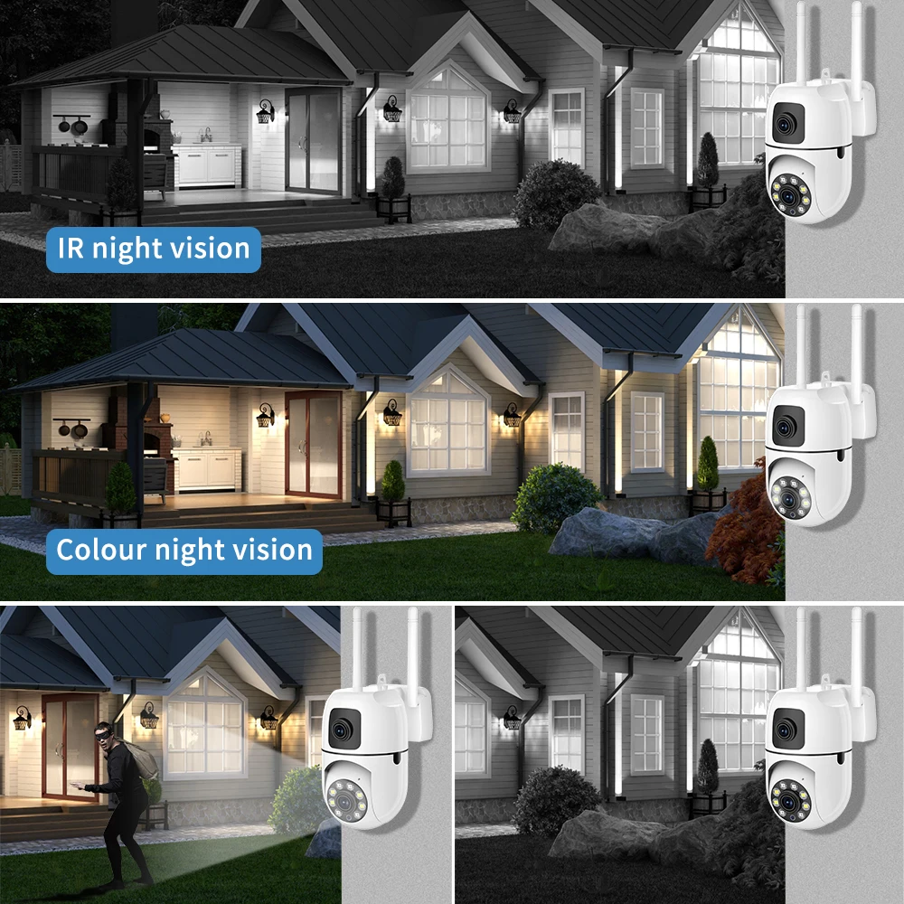 8MP Security Surveillance IP Camera Dual Lens Dual Screen WIFI Cam Outdoor Auto Tracking Two-way Audio HD Night Color Cam YI IOT