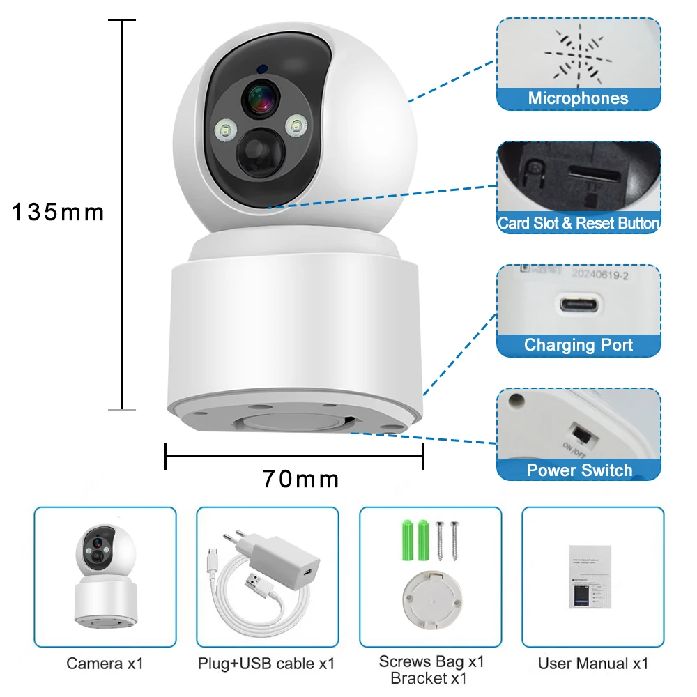 PEGATAH 5MP WiFi Camera 10X Zoom Baby Monitoring Built-in Battery Wireless PTZ HD Human Detection Cam Secuiry Surveillance Video PEGATAH 5MP WiFi Camera 10X Zoom Baby Monitoring Built-in Battery Wireless PTZ HD Human Detection Cam Secuiry Surveillance Video